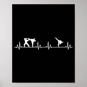 Póster Taekwondo Heartbeat para amantes de las artes marc