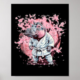 Póster Taekwondo Hippo Kickboxing Animall Jiu-Jitsu Kung