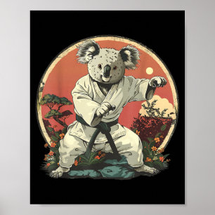 Póster Taekwondo Koala Kickboxing Animall Jiu-Jitsu Kung