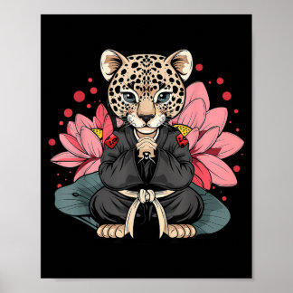 Póster Taekwondo Leopardo Kickboxing Animall Jiu-Jitsu
