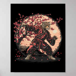 Póster Taekwondo Leopardo Kickboxing Animall Jiu-jitsu Ku