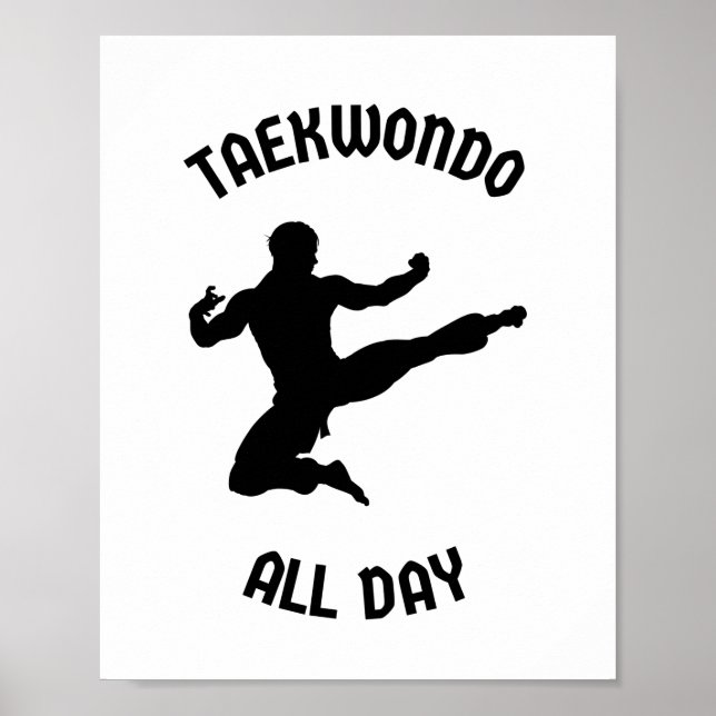 Póster Taekwondo todo el día (Frente)