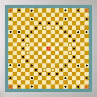 Póster Tafl / Alea Evangelii (19x19) Juego Placa (Vers 3)