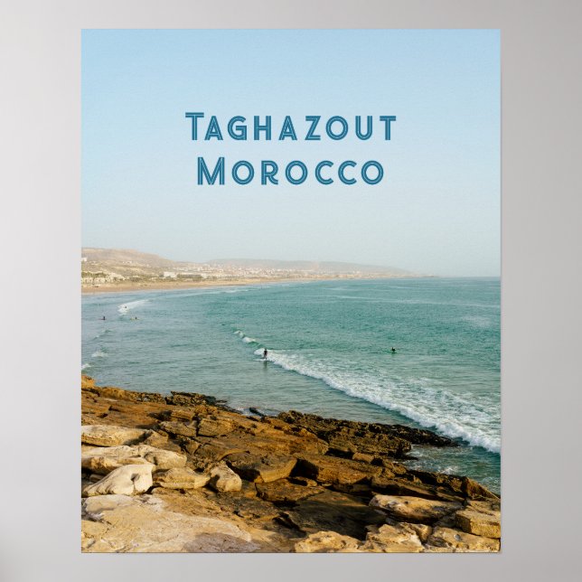 Póster Taghazout Marruecos Costa Surf Viaje foto  (Frente)