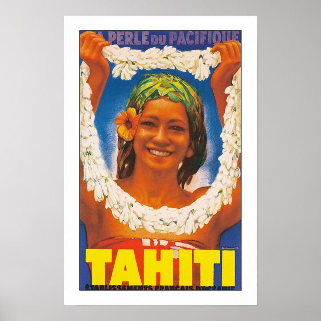 Póster Tahiti "Perle du pacifique" (Frente)