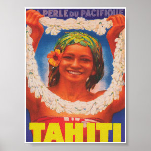 Póster Tahiti Vintage Travel Poster