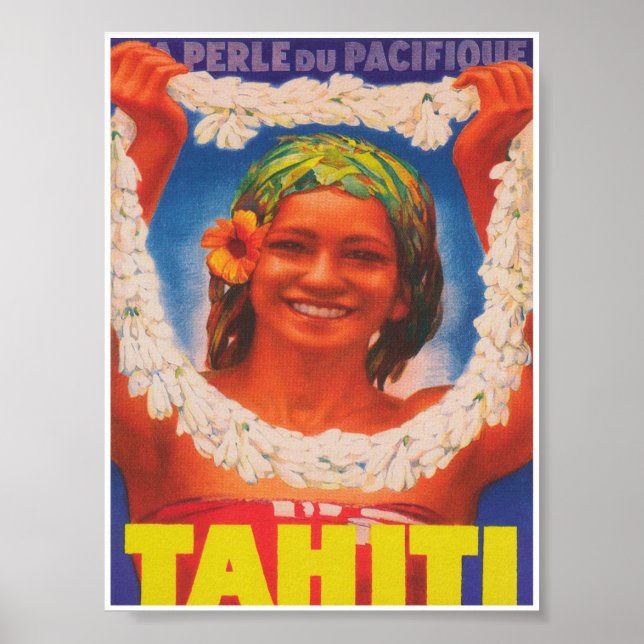 Póster Tahiti Vintage Travel Poster (Frente)