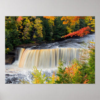 Póster Tahquamenon superior cae en Poster de otoño