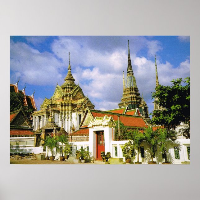 Póster Tailandia: Bangkoj Wat Phra Chetuphon (Frente)