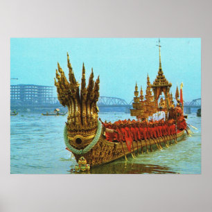 Póster Tailandia, Bangkok, gabarra real