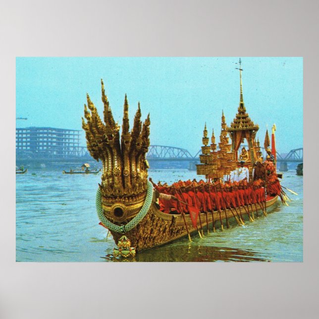 Póster Tailandia, Bangkok, gabarra real (Frente)