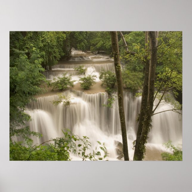 Póster Tailandia, cascada de Huai Mae Khamin (Frente)