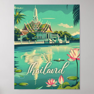Póster Tailandia: Lugar de viaje famoso