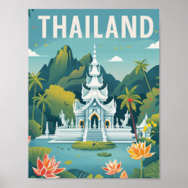 Póster Tailandia: Lugar de viaje famoso