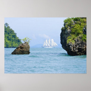 Póster Tailandia, Mar de Andaman. Barco escalador Star Fy