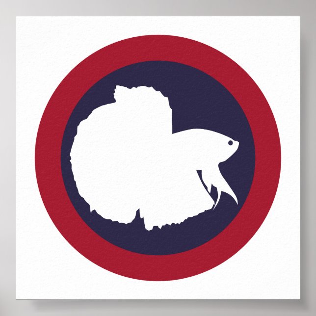 Póster Tailandia Siamés luchando contra los peces Betta T (Frente)