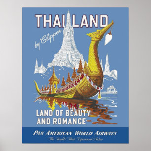 Póster Tailandia/Tierra de Belleza y Romance Viajes Vinta