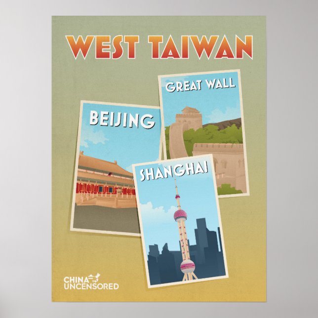 Póster Taiwán occidental: Poster de tarjetas 18" x 24" (Frente)