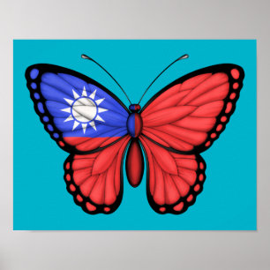 Póster Taiwanese Butterfly Flag