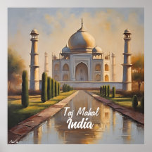 Póster | Taj Mahal, India | Petróleo | Contenido d