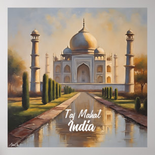 Póster   Taj Mahal, India   Petróleo   Contenido d