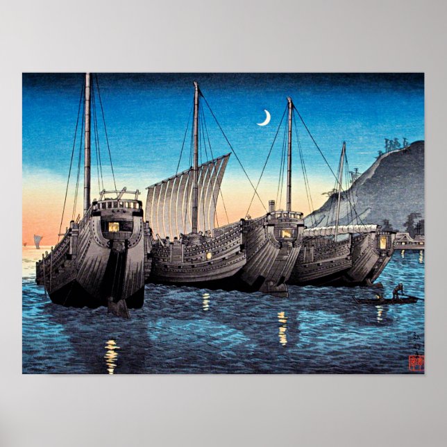 Póster Takahashi - Juntas en la bahía de Inatori, Izu (Frente)