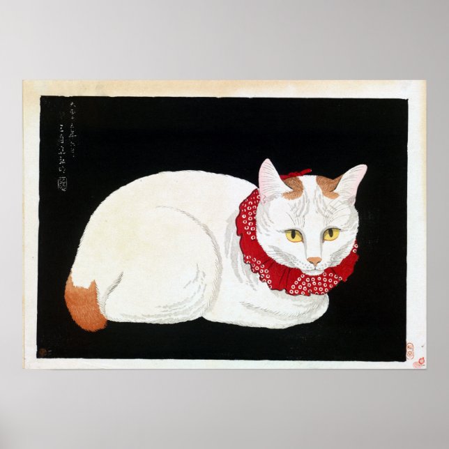 Póster Takahashi Shōtei Gato blanco (Frente)