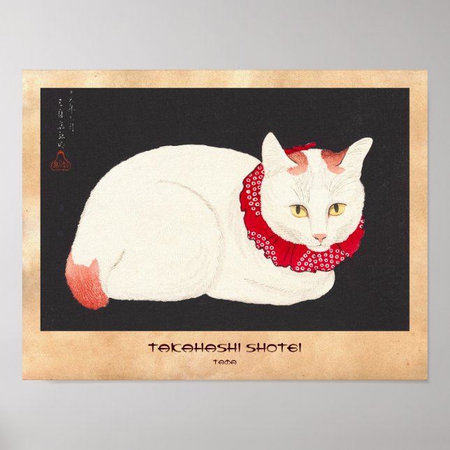 Póster takahashi shotei tama nekko cat portrait ukiyo-e (Frente)