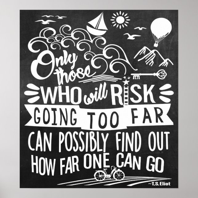 Póster Take a Adventure Typography Chalkboard (Frente)