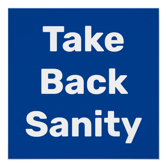 Póster Take Back Sanity (Anverso)