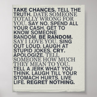 Póster Take Chances Poster