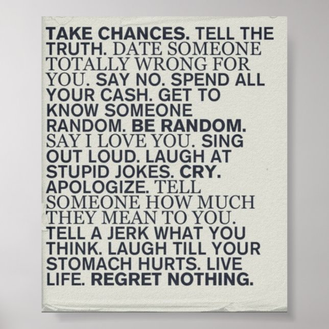 Póster Take Chances Poster (Frente)
