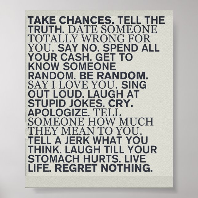 Póster Take Chances Poster (Frente)