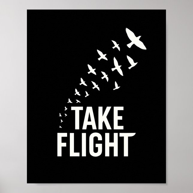 Póster Take Flight Motivational Bird Design (Frente)