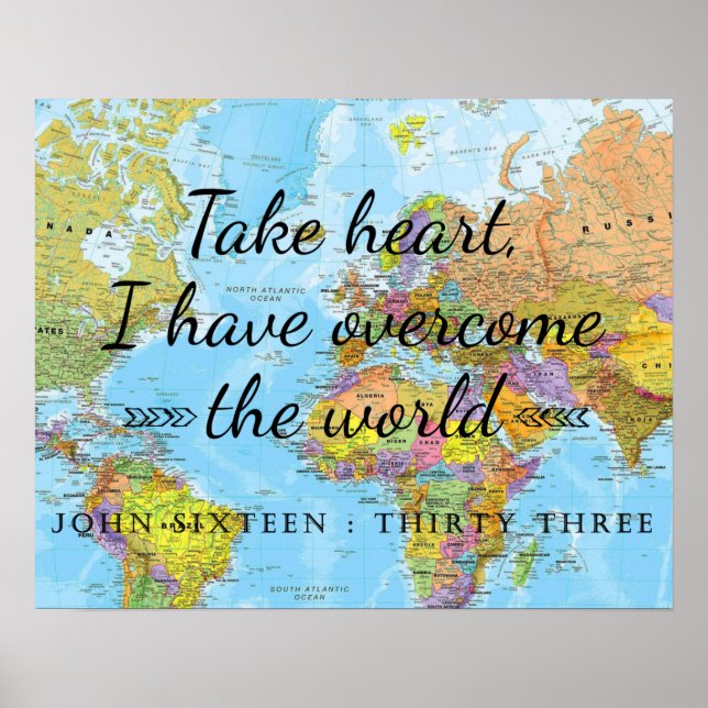 Póster Take heart, I have overcome the world. (Frente)