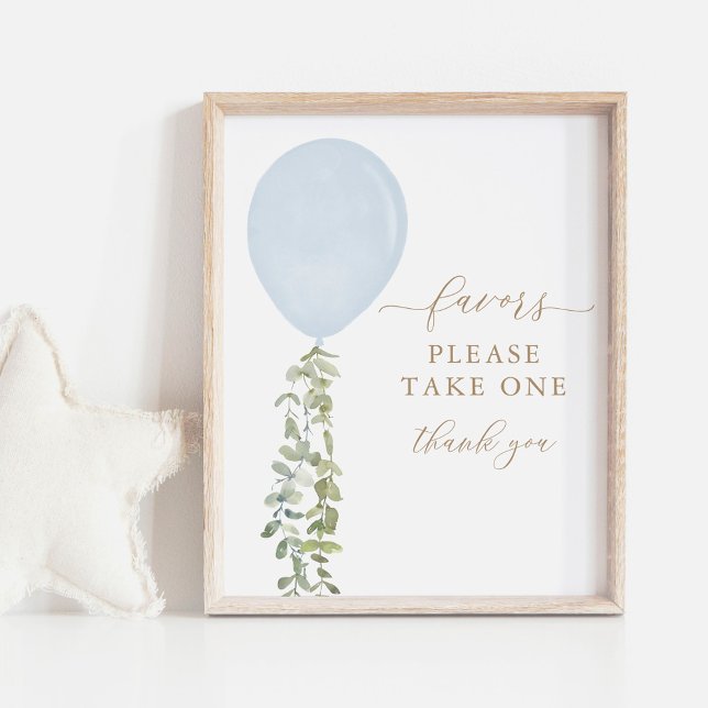 Póster Take One Favor Rótulo Blue Balloon Baby Shower (Subido por el creador)