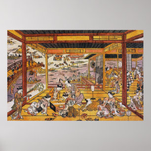 Póster Taking the Evening Cool by Ryōgoku Bridge