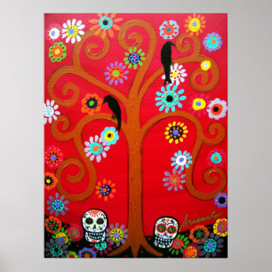 Póster talavera cráneo DIA DE LOS MUERTOS