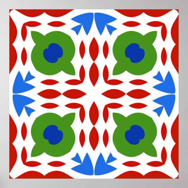 Póster Talavera mexicana ornamental tradicional. Dibujo d (Frente)