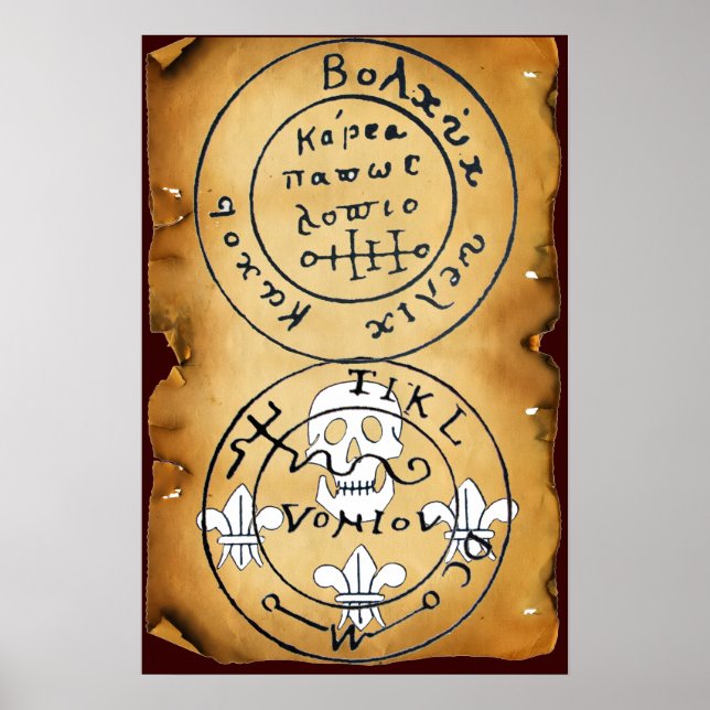 PÓSTER TALISMÁN ANTIGUO / MAPA DEL TESORO DE PIRATAS (Frente)