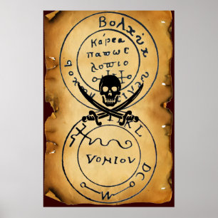 PÓSTER TALISMÁN ANTIGUO / MAPA DEL TESORO DE PIRATAS