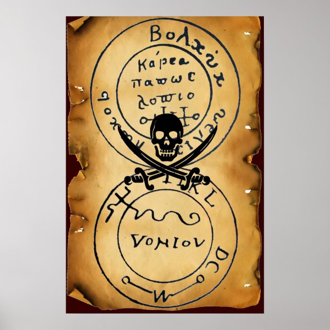 PÓSTER TALISMÁN ANTIGUO / MAPA DEL TESORO DE PIRATAS (Frente)
