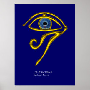PÓSTER TALISMÁN AZUL / OJO DE HORUS DE ORO