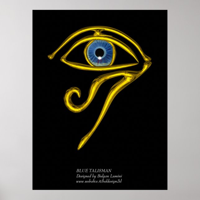 PÓSTER TALISMAN AZUL / ORO HORUS OJO (Frente)