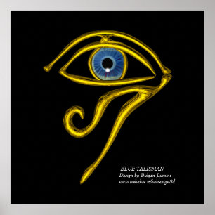 PÓSTER TALISMAN AZUL / ORO HORUS OJO