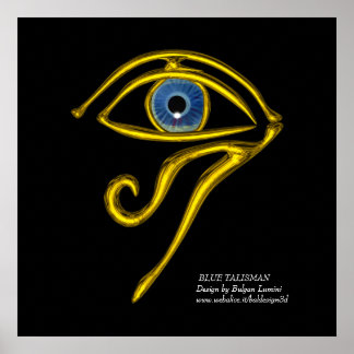 PÓSTER TALISMAN AZUL / ORO HORUS OJO