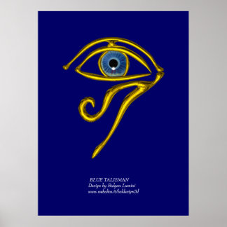 PÓSTER TALISMAN AZUL / ORO HORUS OJO