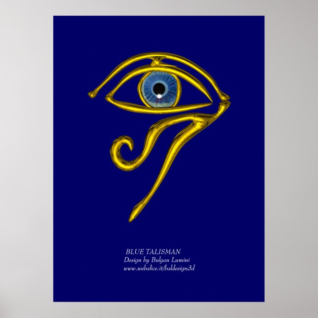 PÓSTER TALISMAN AZUL / ORO HORUS OJO (Frente)