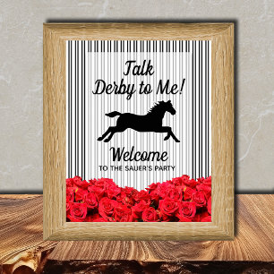 Póster Talk Derby to Me Racehorse Bienvenida