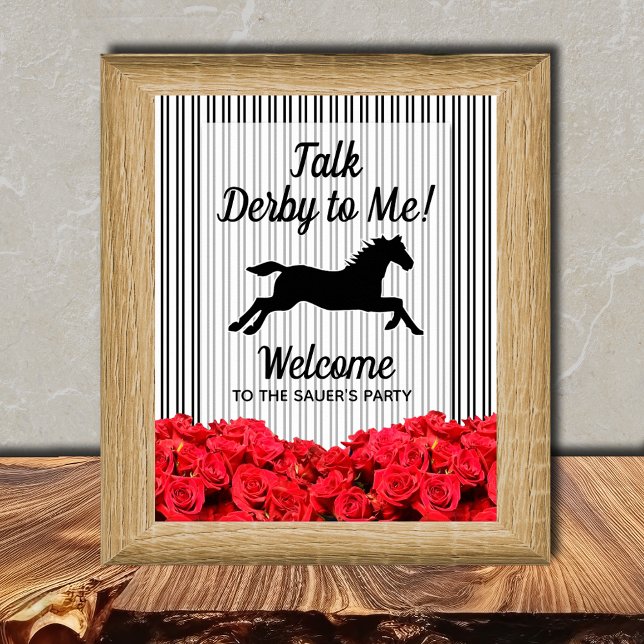 Póster Talk Derby to Me Racehorse Bienvenida (Talk Derby to Me Racehorse Welcome Poster - INSTANT DOWNLOAD and/or PRINTED)